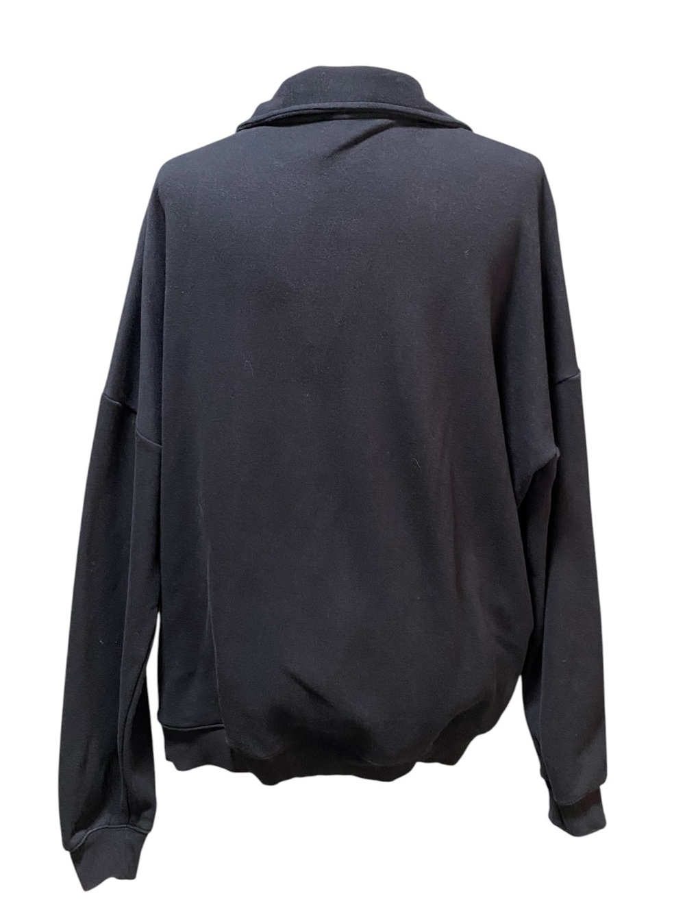 Skims Oversized Half Zip Fleece Lined Pullover Sweatshirt Womens M Black - Picture 4 of 5